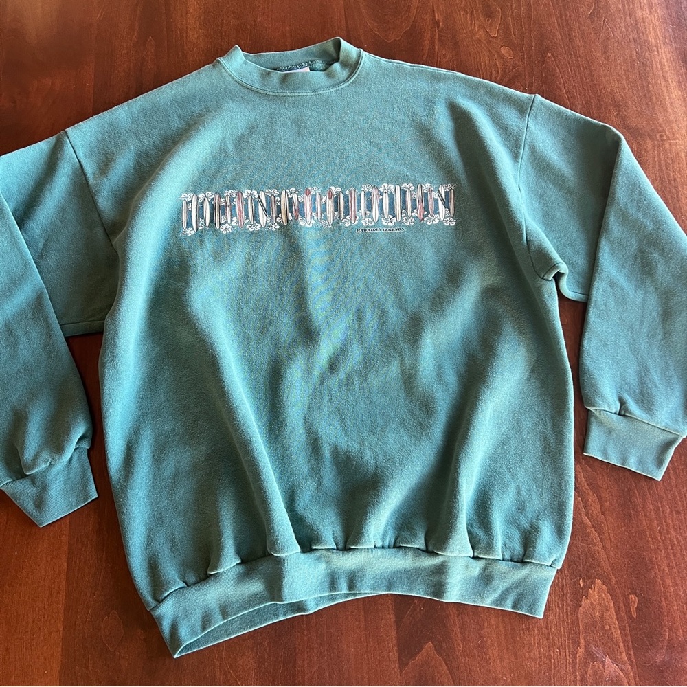 Vintage Green Hawaiian Crewneck Sweatshirt - Picture 4 of 7